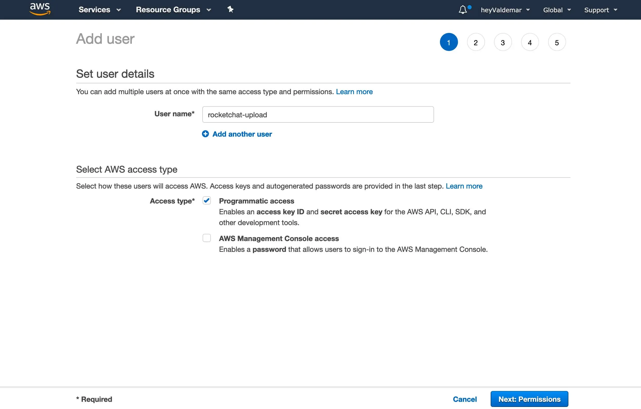 Configure Amazon S3 for Rocket.Chat File Sharing - Step 14