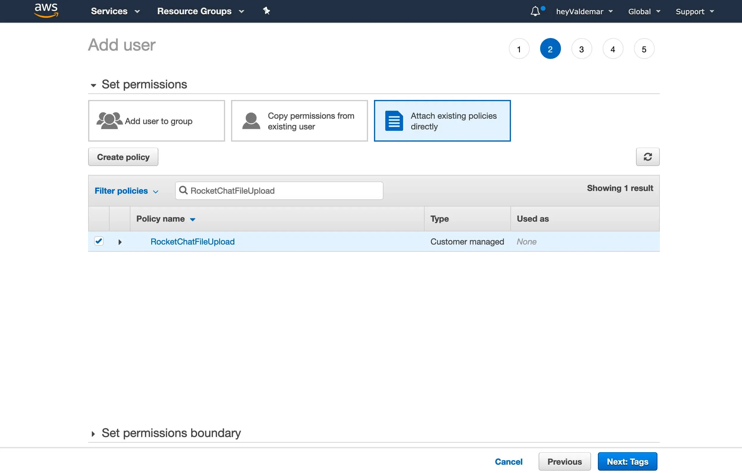 Configure Amazon S3 for Rocket.Chat File Sharing - Step 16