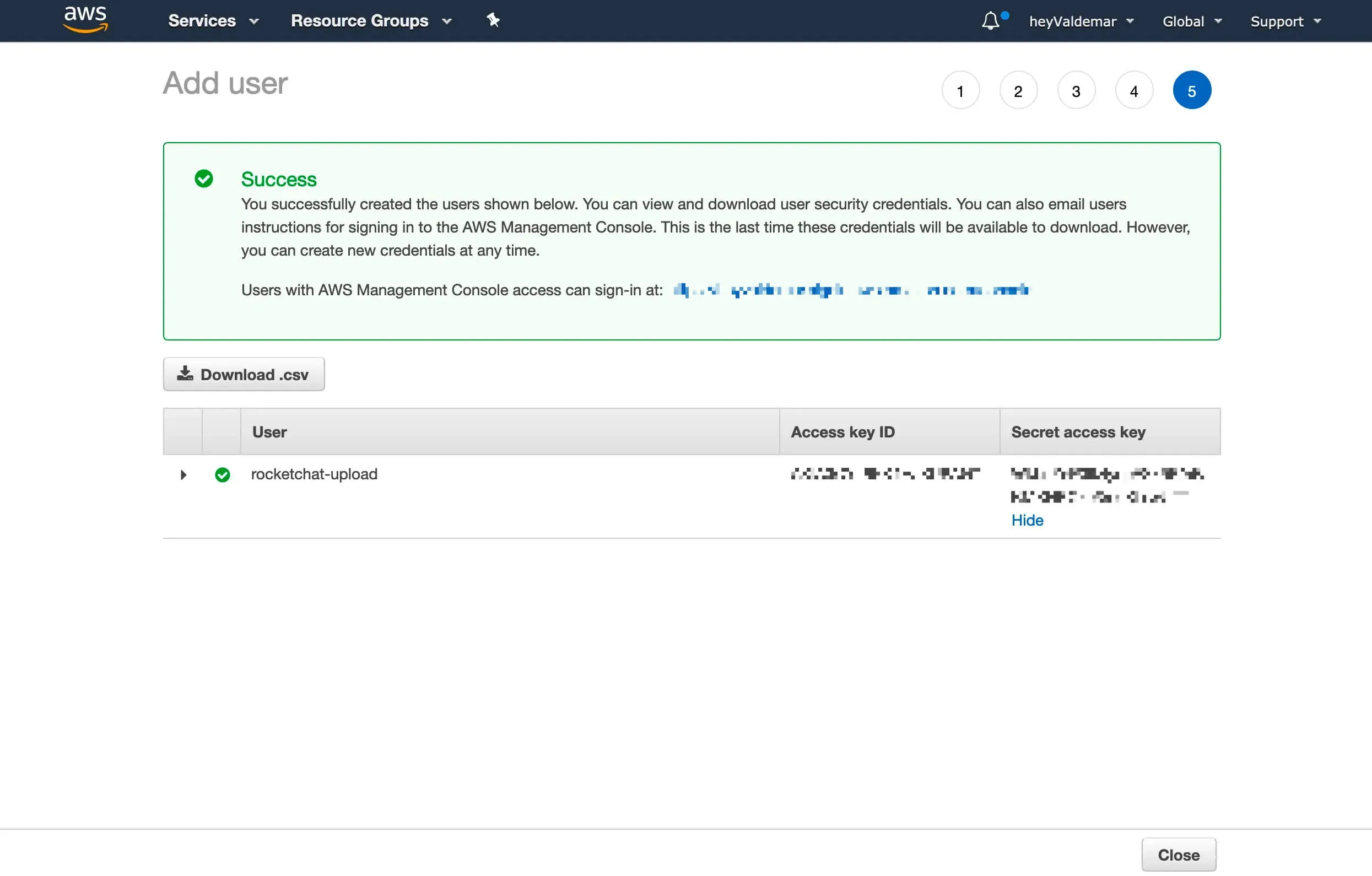 Configure Amazon S3 for Rocket.Chat File Sharing - Step 19