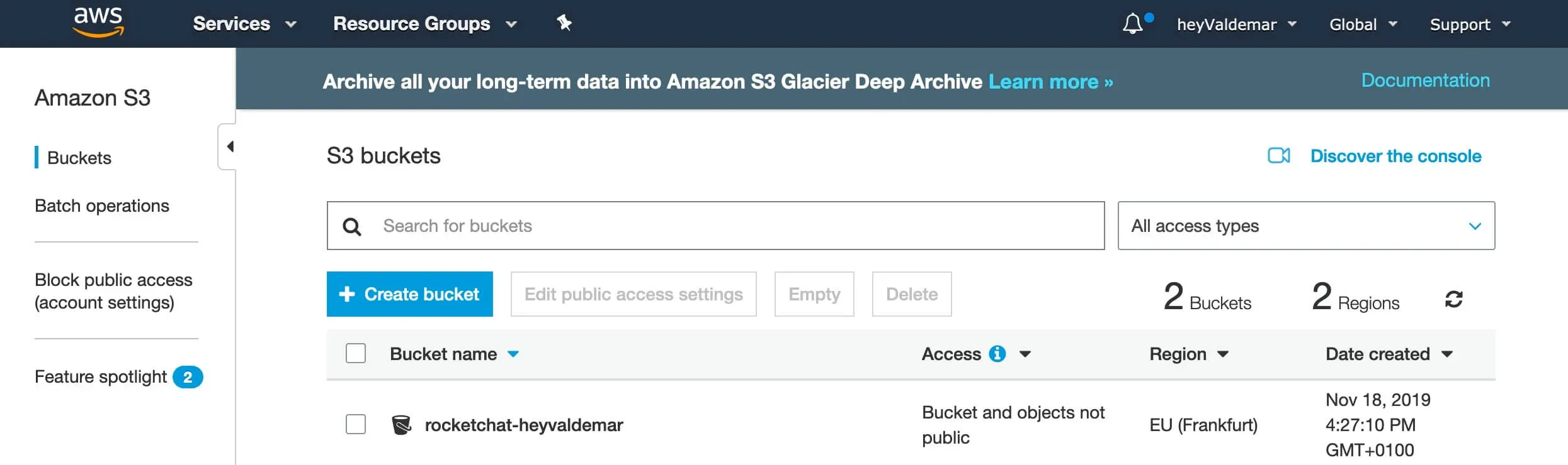 Configure Amazon S3 for Rocket.Chat File Sharing - Step 3