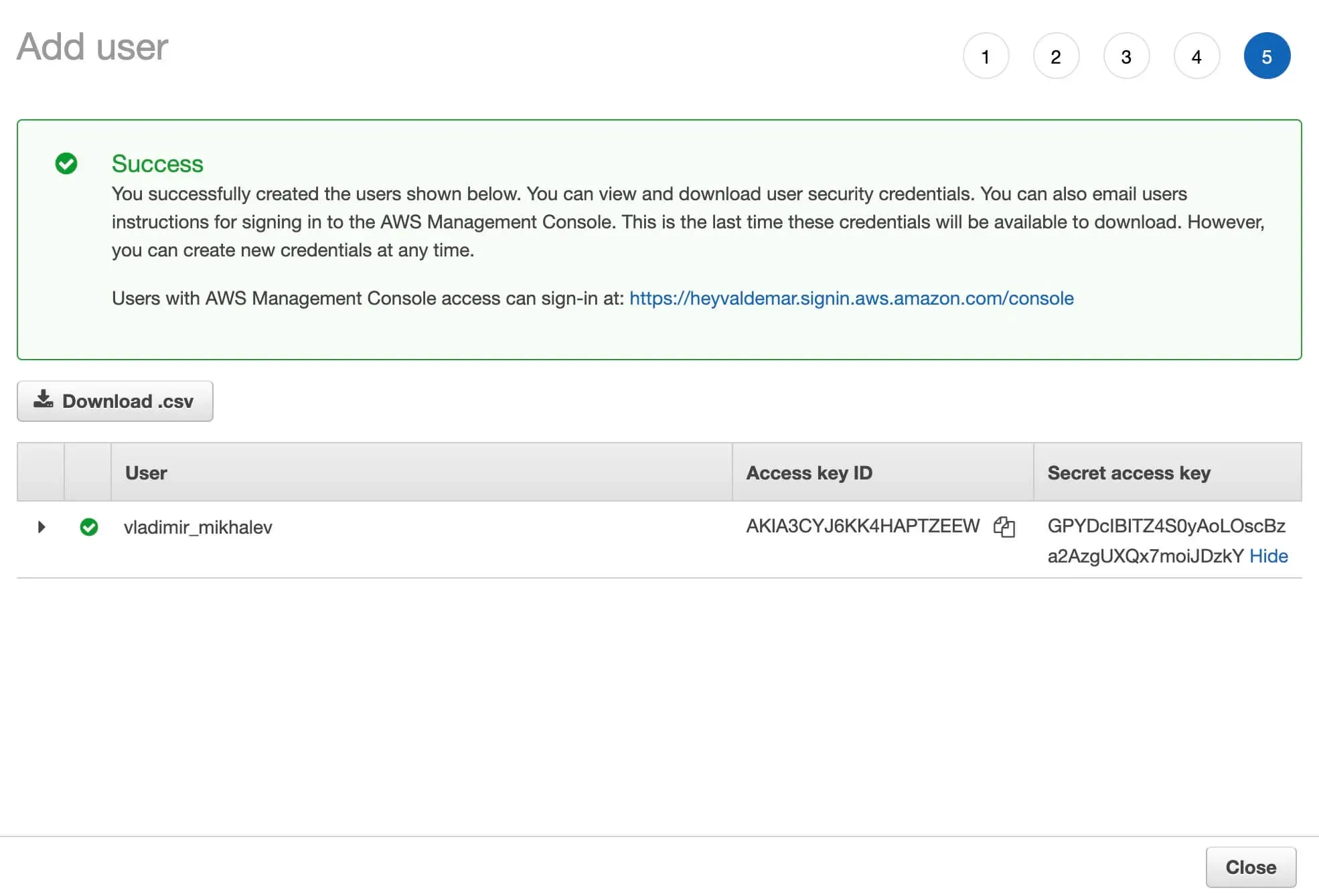 Configure AWS CLI - Step 7