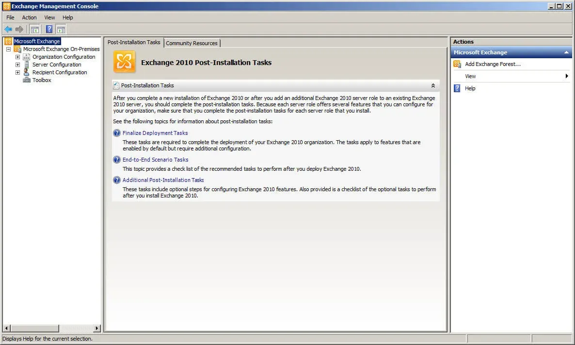 Configure Exchange Server 2010 - Step 1