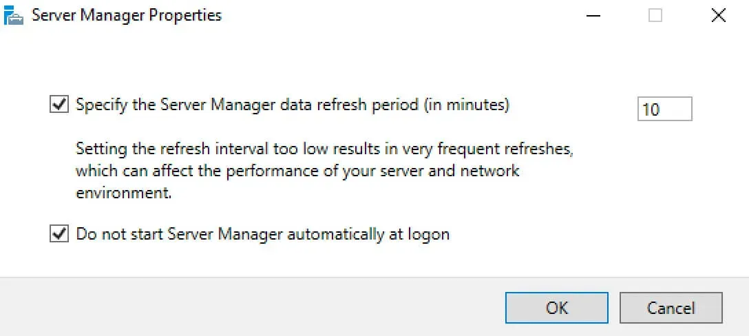 Disable Server Manager Autostart in Windows Server 2019 - Step 2