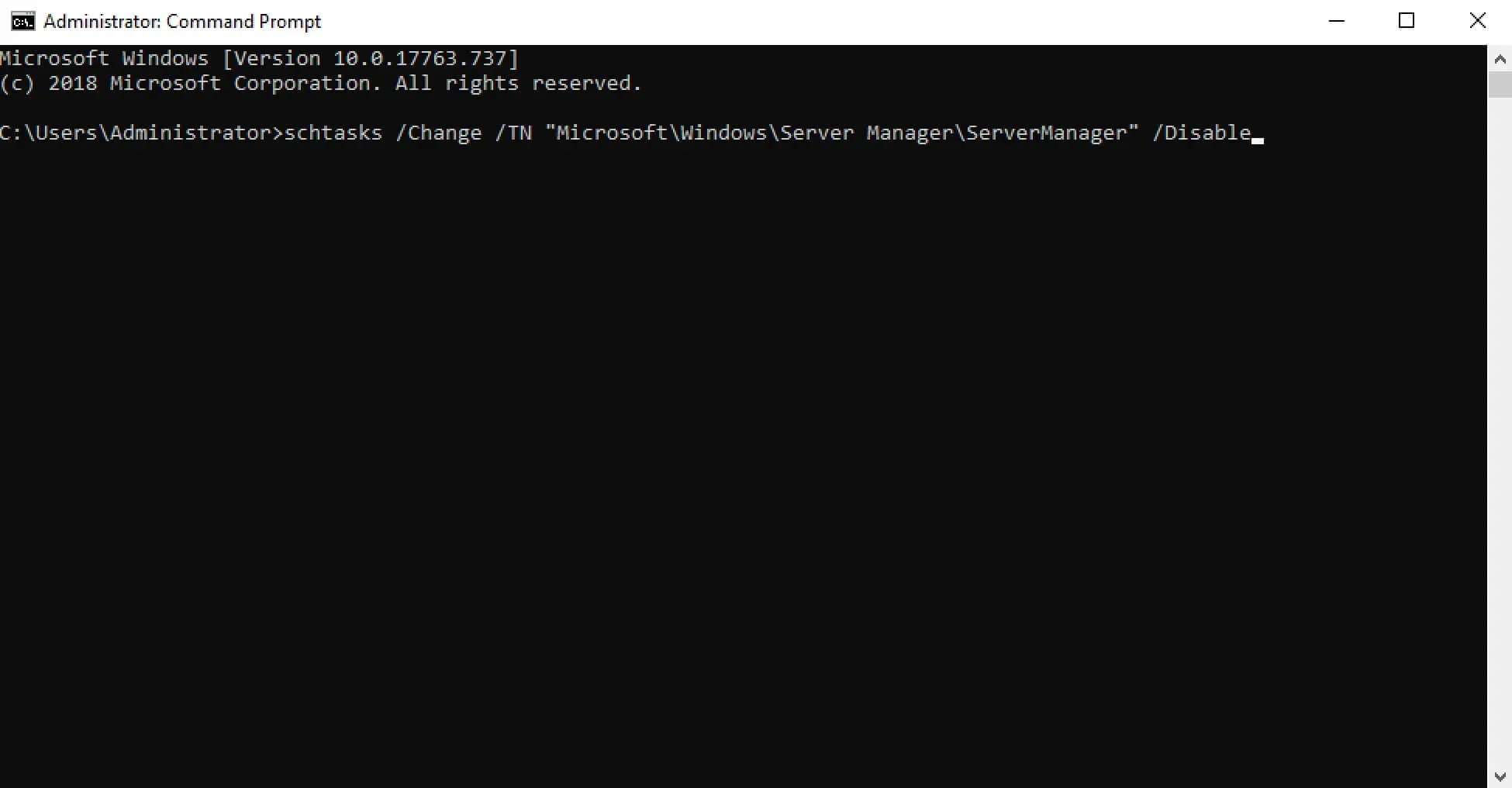 Disable Server Manager Autostart in Windows Server 2019 - Step 6