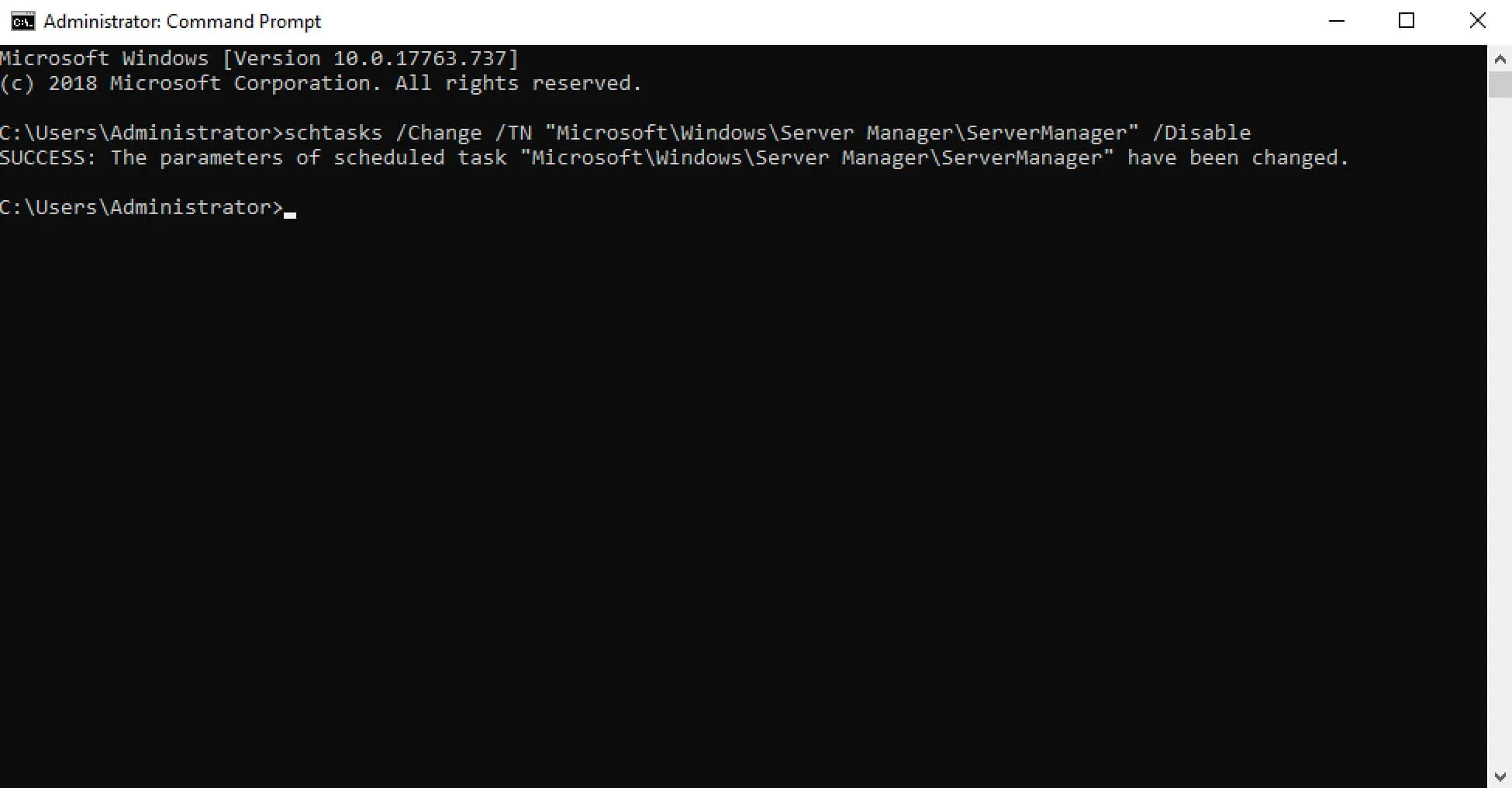 Disable Server Manager Autostart in Windows Server 2019 - Step 7