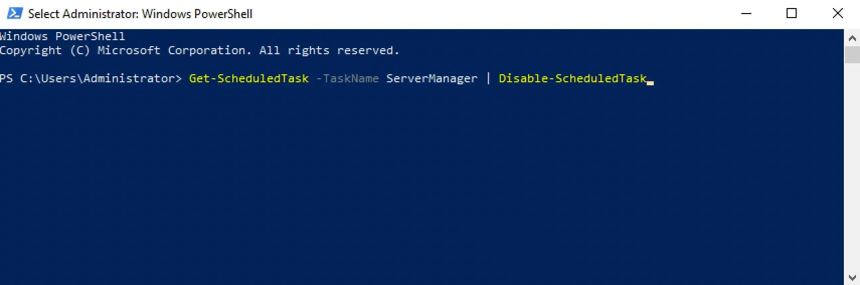 Disable Server Manager Autostart in Windows Server 2019 - Step 9