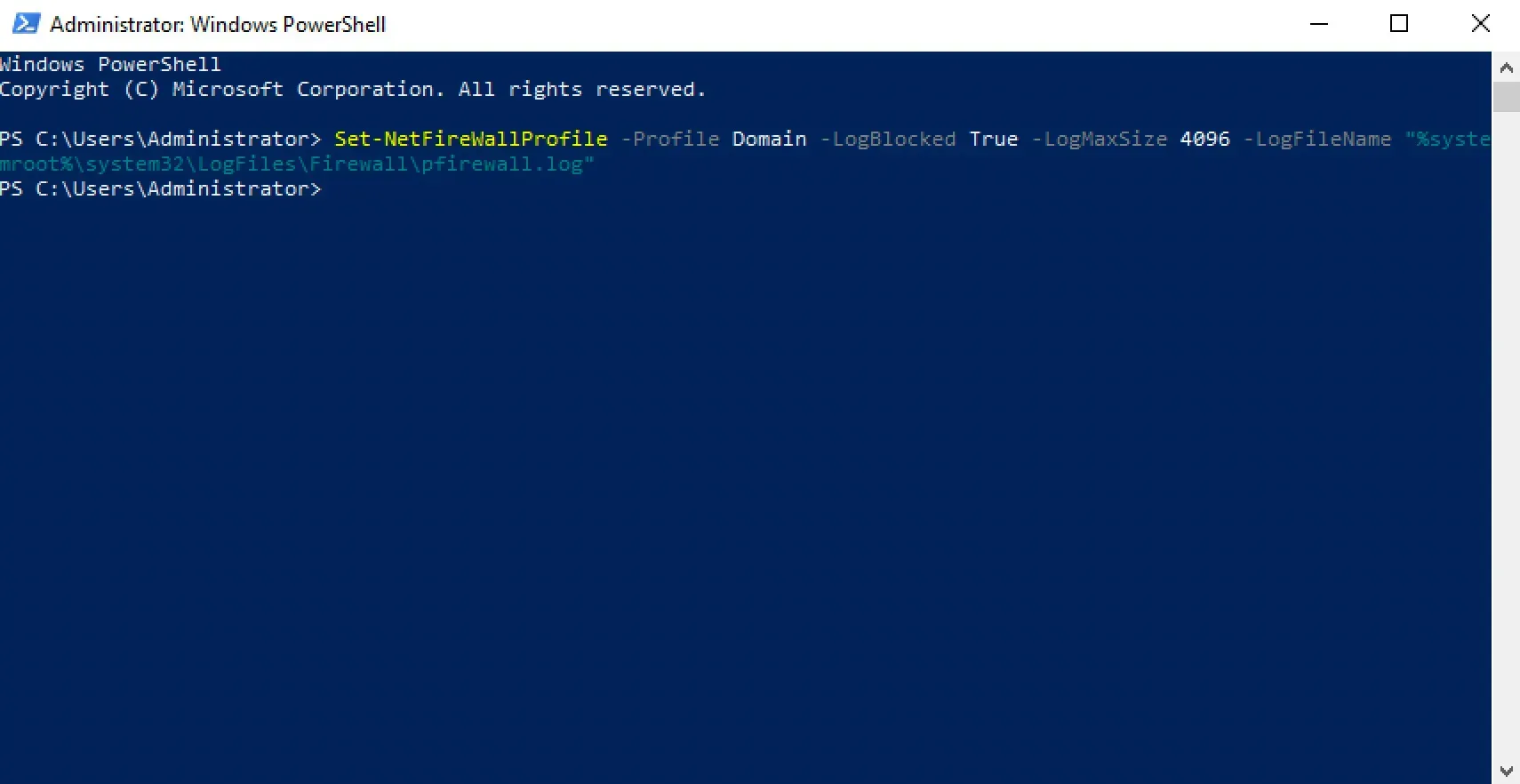 Enable Logging in Windows Firewall - Step 7
