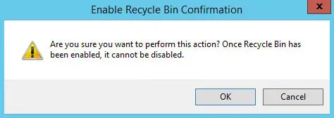 Enable the Active Directory Recycle Bin in Windows Server 2012 R2 - Step 3