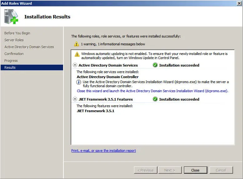 Install Active Directory Domain Services on Windows Server 2008 R2 - Step 23