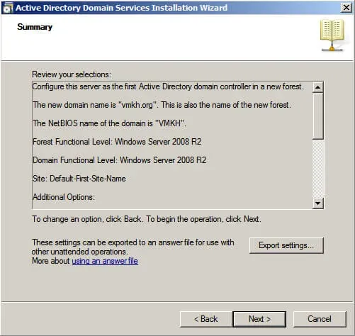 Install Active Directory Domain Services on Windows Server 2008 R2 - Step 33