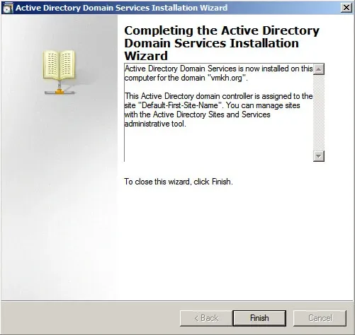 Install Active Directory Domain Services on Windows Server 2008 R2 - Step 35
