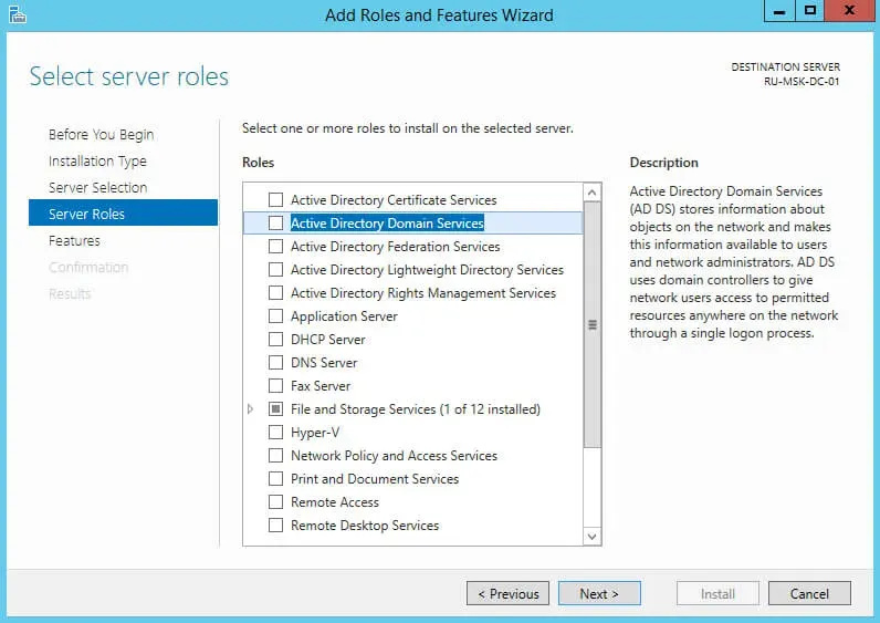 Install Active Directory Domain Services on Windows Server 2012 R2 - Step 18
