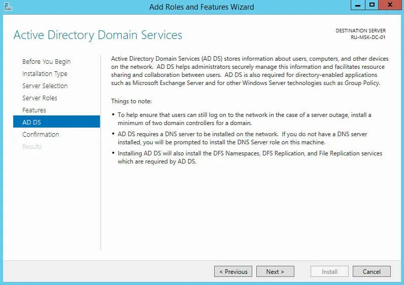 Install Active Directory Domain Services on Windows Server 2012 R2 - Step 22