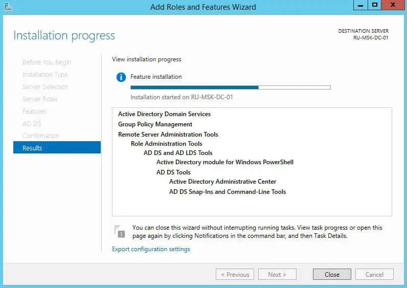 Install Active Directory Domain Services on Windows Server 2012 R2 - Step 24