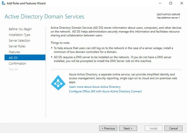 Install Active Directory Domain Services on Windows Server 2019 - Step 21