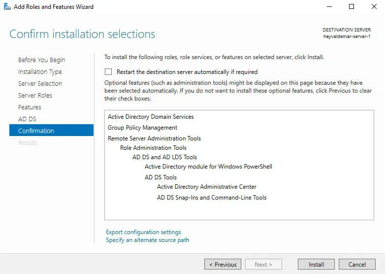 Install Active Directory Domain Services on Windows Server 2019 - Step 22