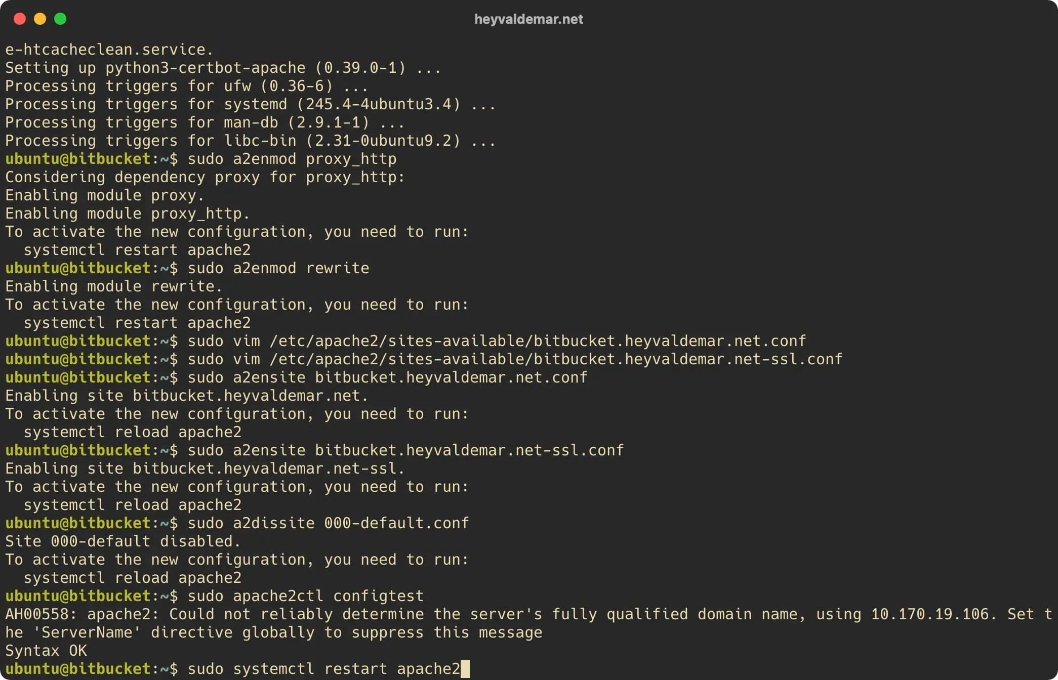 Install Bitbucket on Ubuntu Server - Step 15