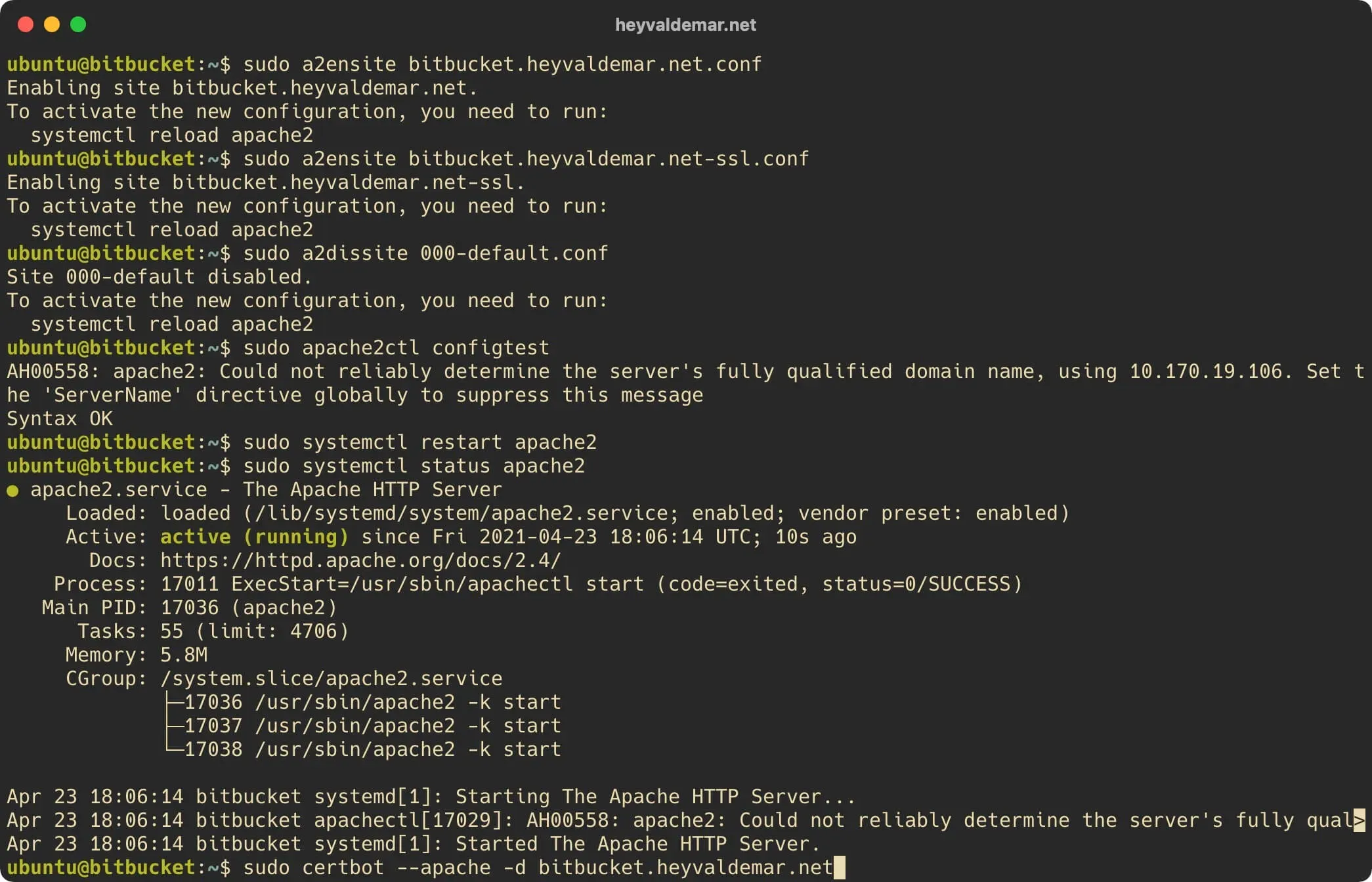 Install Bitbucket on Ubuntu Server - Step 17