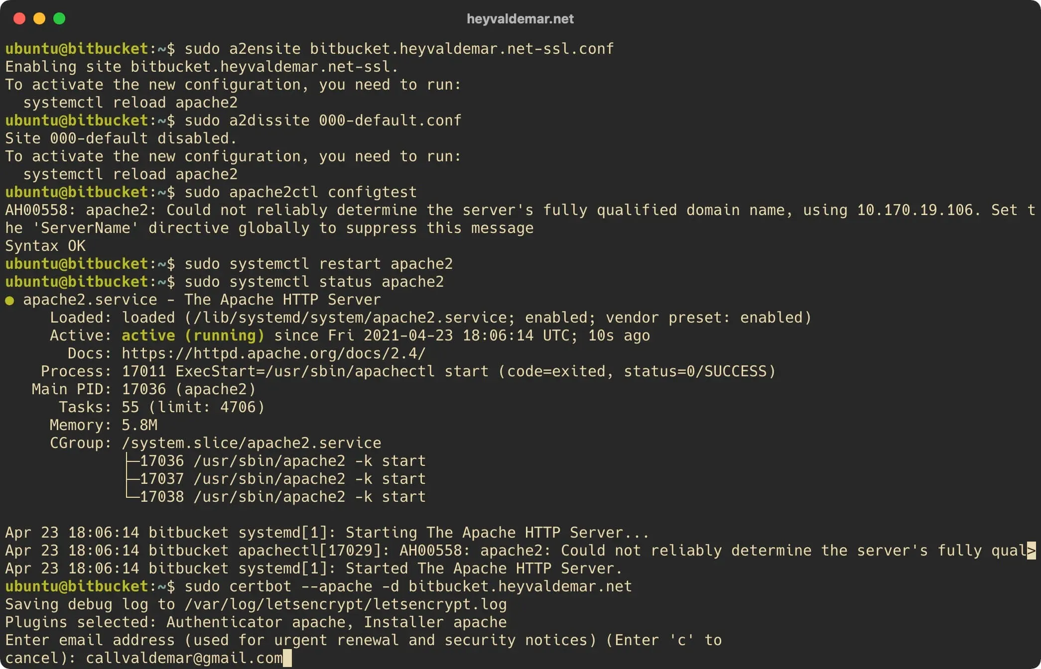 Install Bitbucket on Ubuntu Server - Step 18