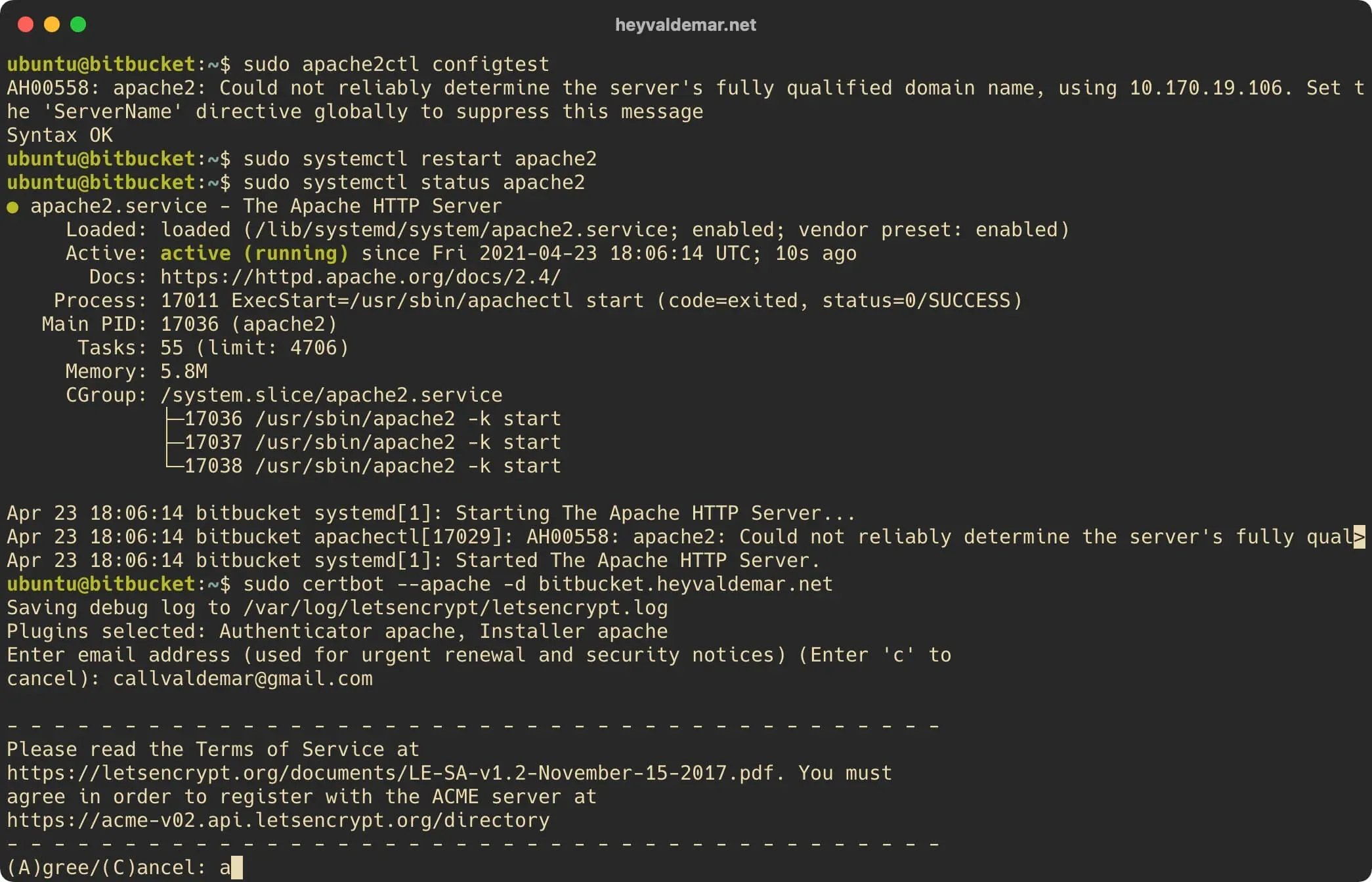Install Bitbucket on Ubuntu Server - Step 19