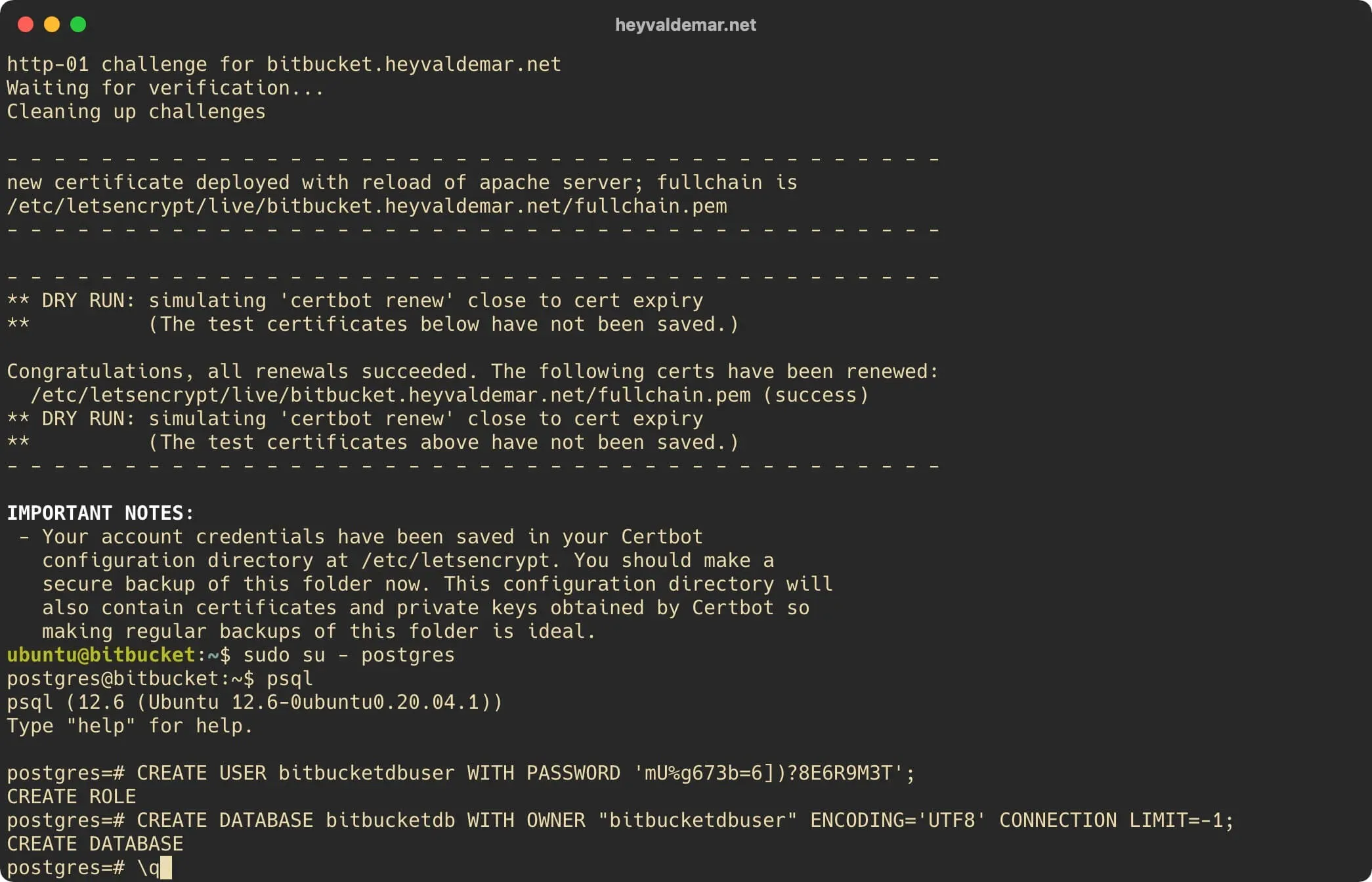Install Bitbucket on Ubuntu Server - Step 27