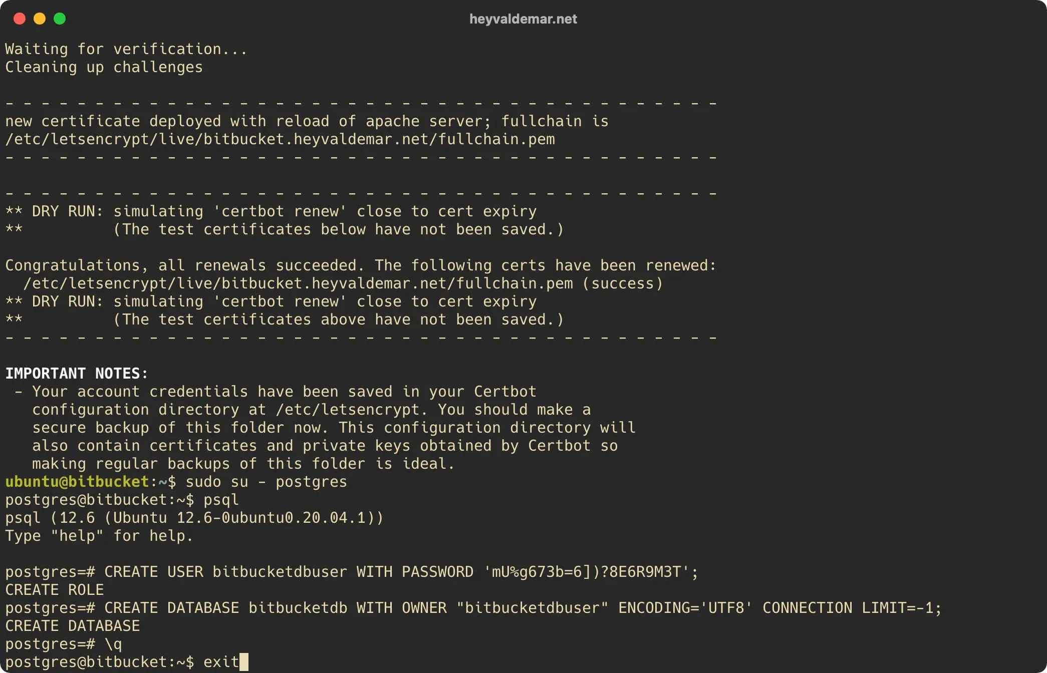Install Bitbucket on Ubuntu Server - Step 28