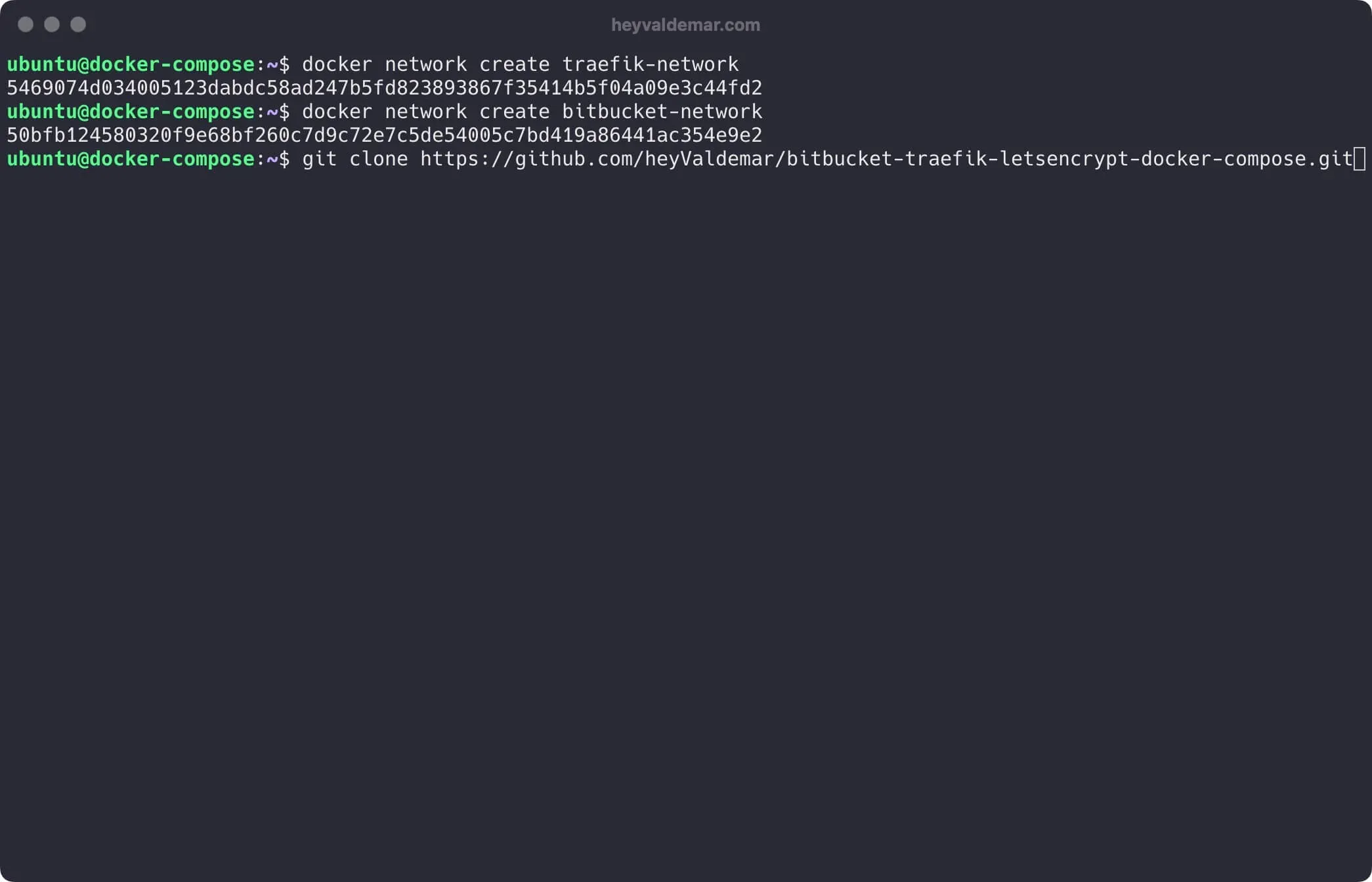 Install Bitbucket Using Docker Compose - Step 3