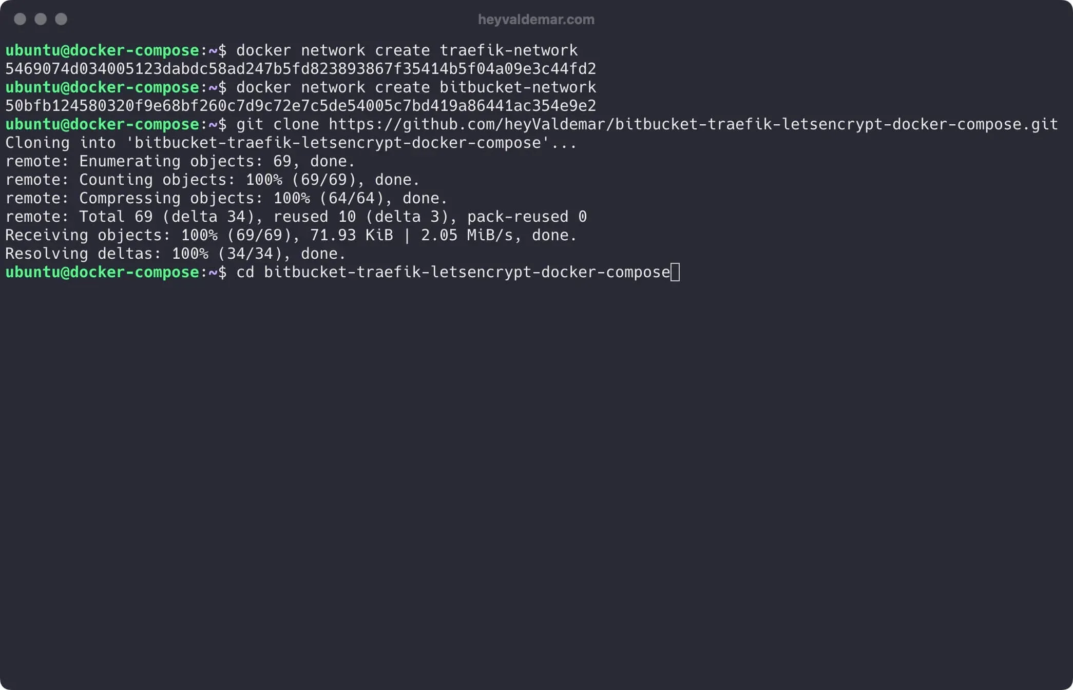 Install Bitbucket Using Docker Compose - Step 4