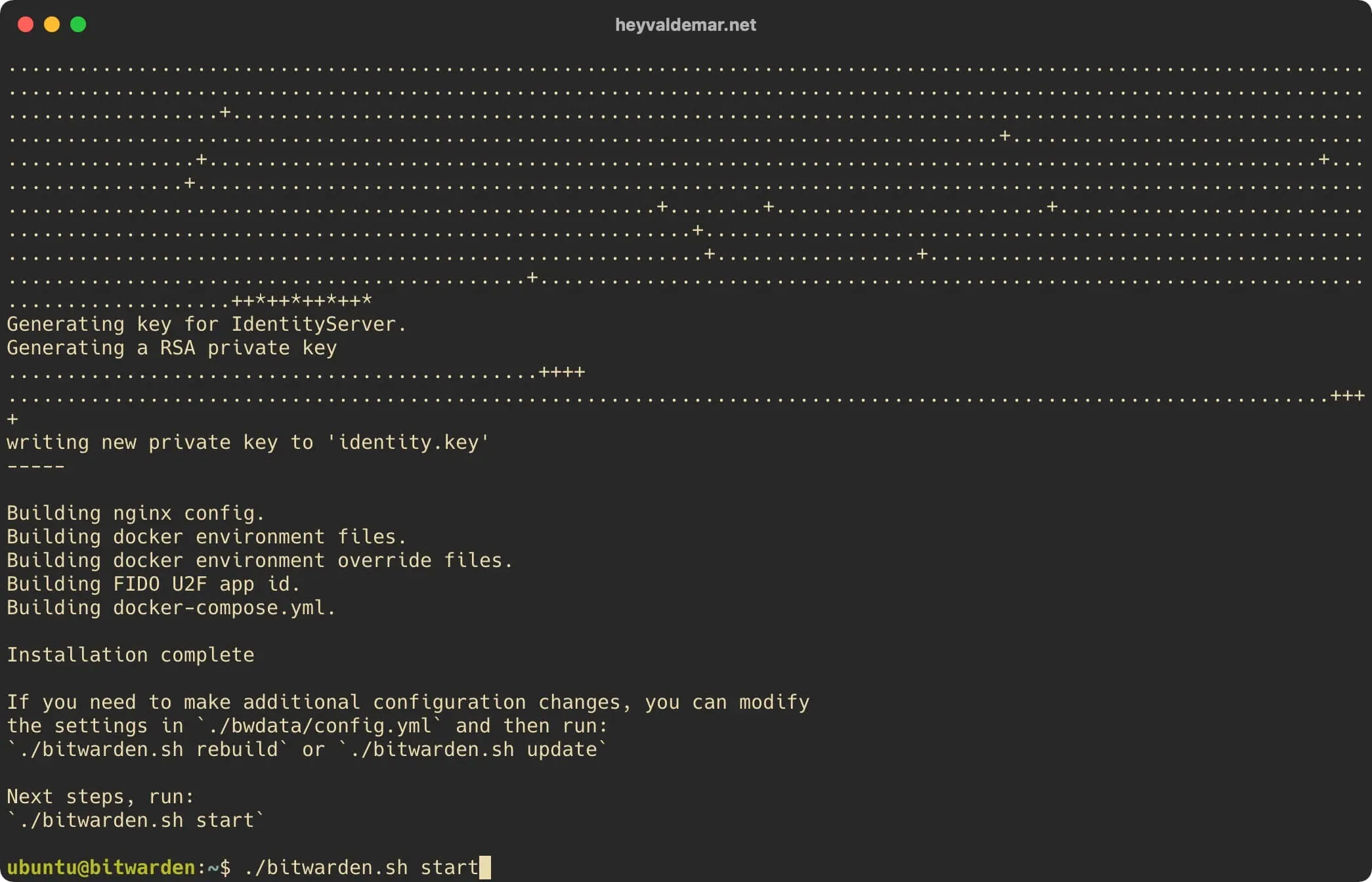 Install Bitwarden on Ubuntu Server 20.04 LTS - Step 11