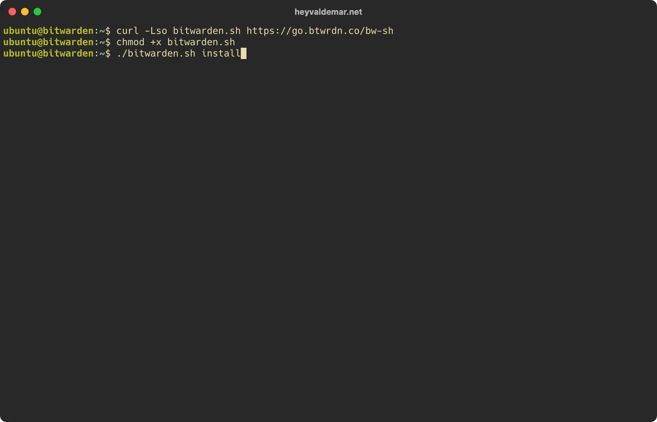 Install Bitwarden on Ubuntu Server 20.04 LTS - Step 5