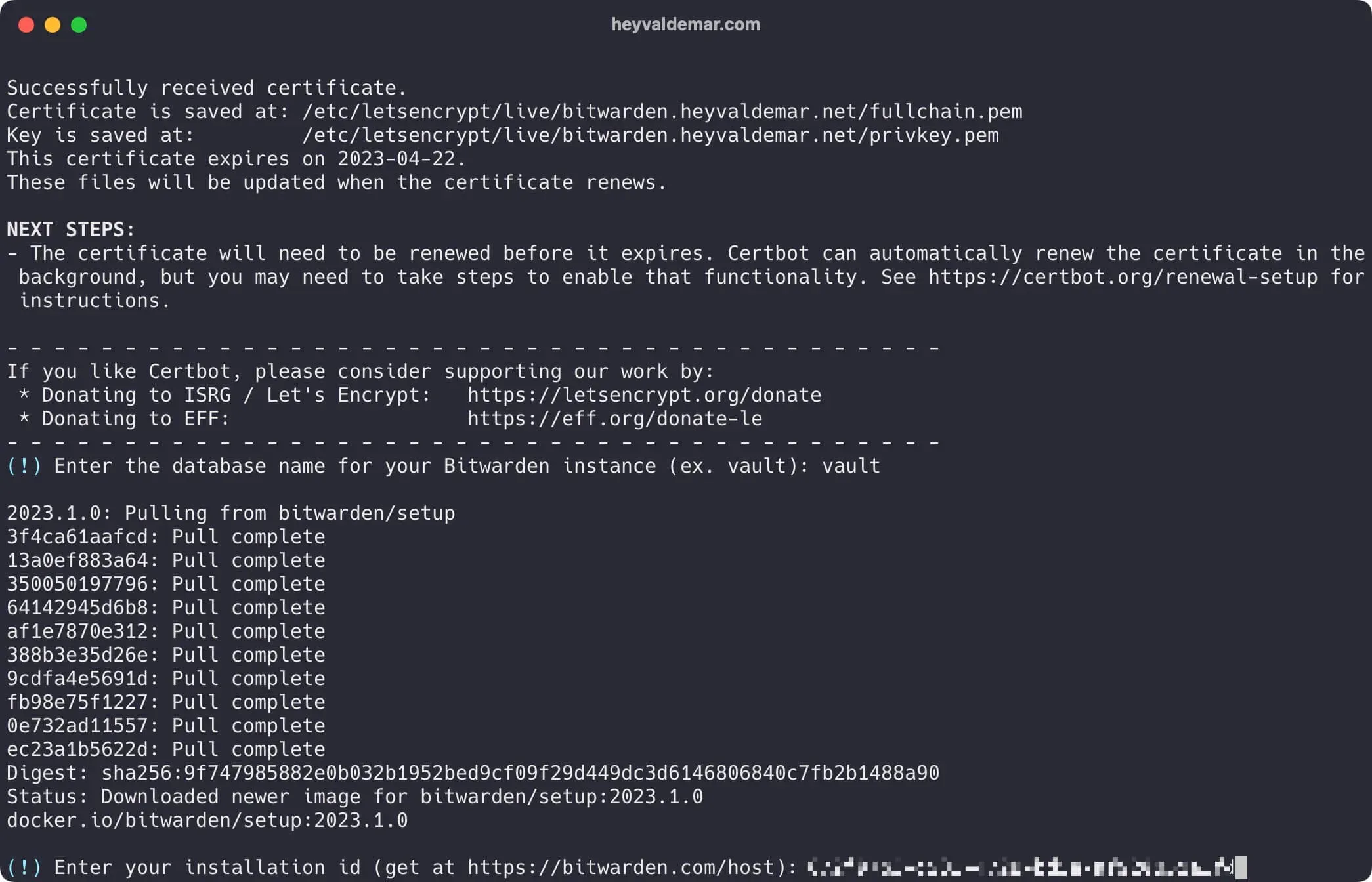 Install Bitwarden on Ubuntu Server 22.04 LTS - Step 10