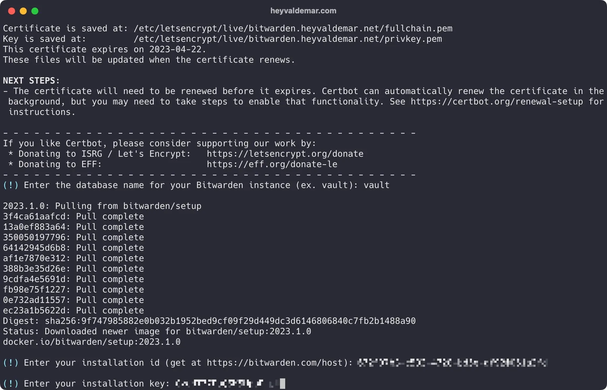 Install Bitwarden on Ubuntu Server 22.04 LTS - Step 11
