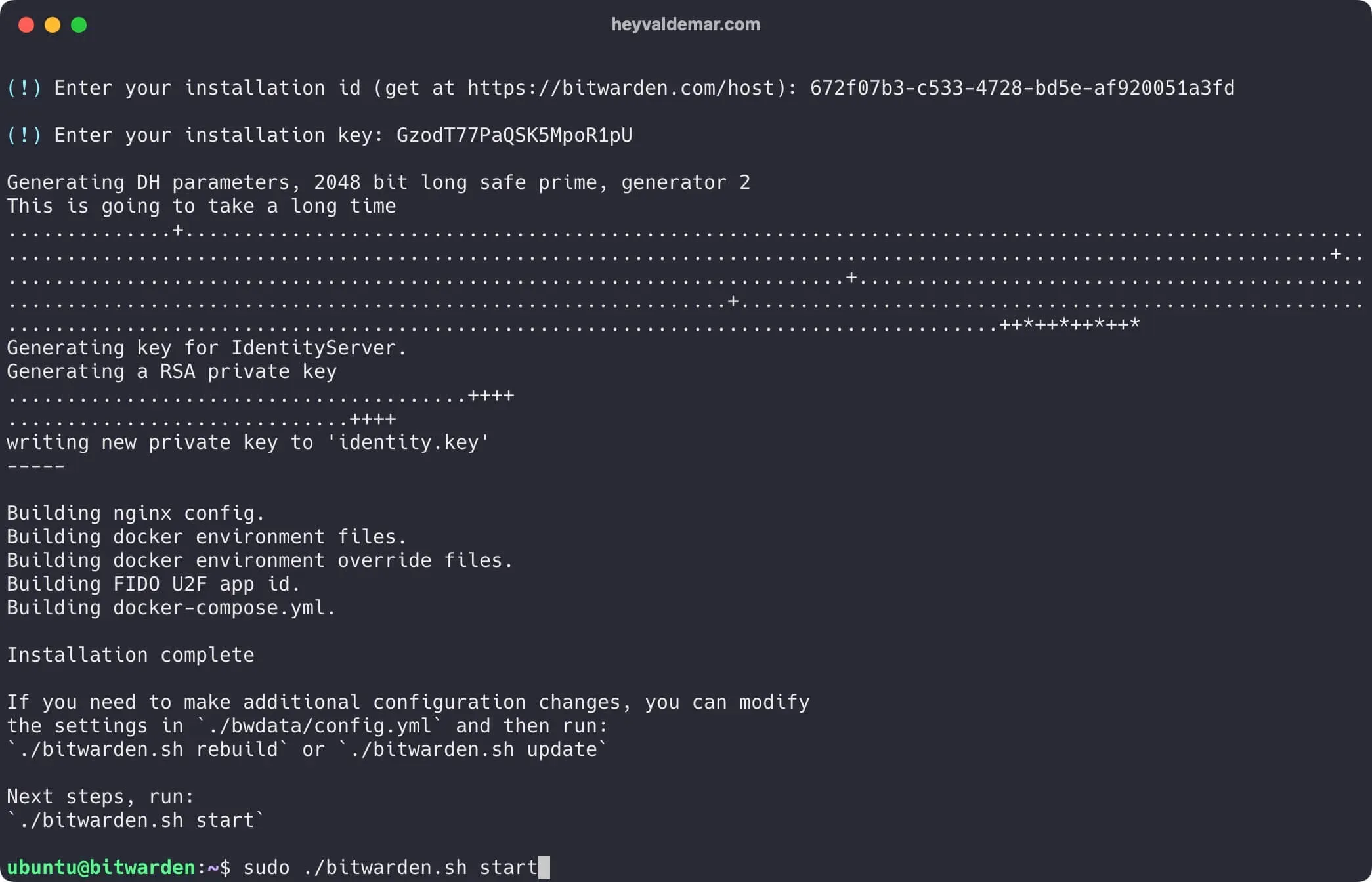 Install Bitwarden on Ubuntu Server 22.04 LTS - Step 12