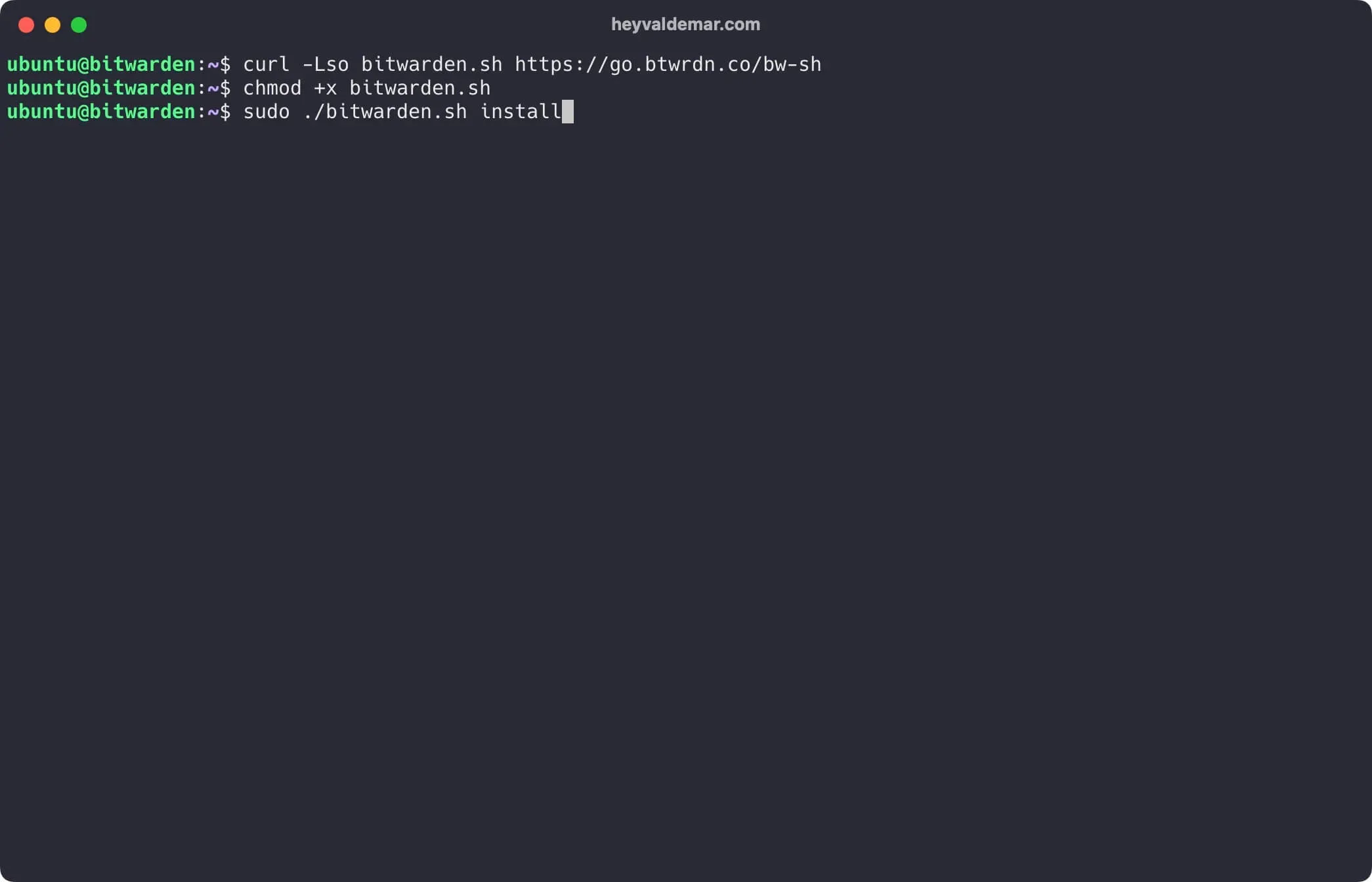 Install Bitwarden on Ubuntu Server 22.04 LTS - Step 5