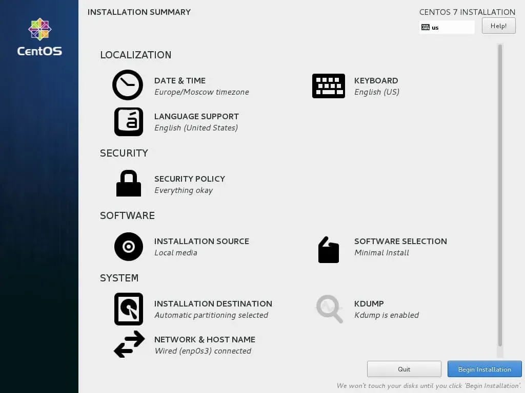 Install CentOS 7 Minimal - Step 13