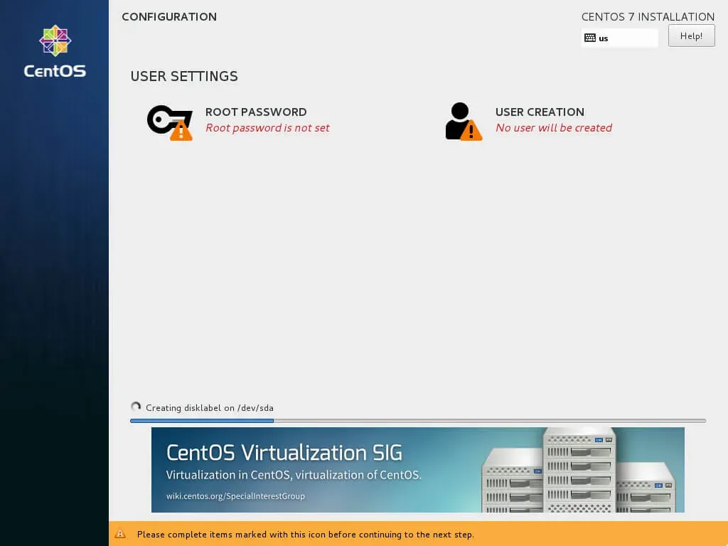Install CentOS 7 Minimal - Step 14