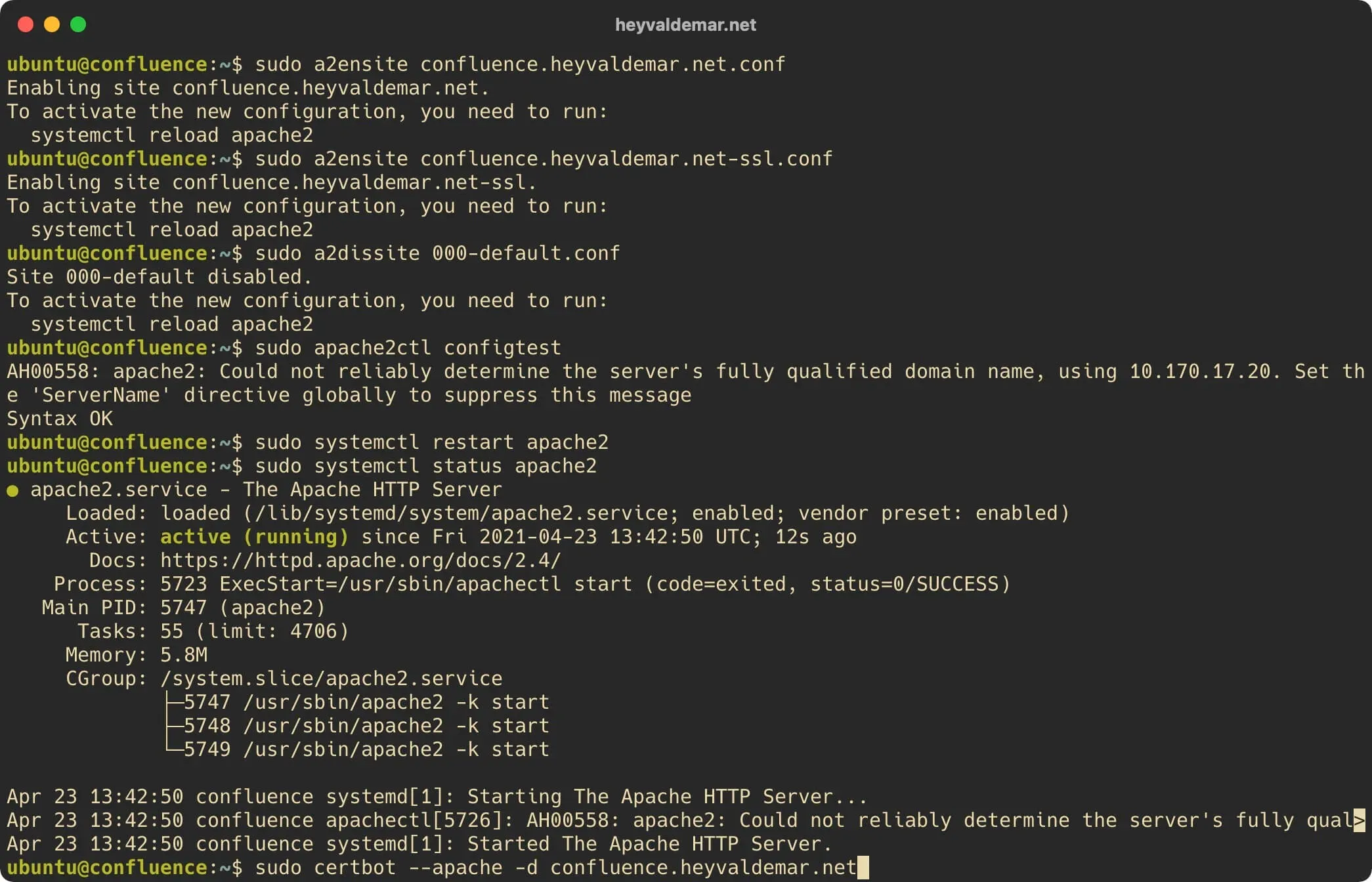 Install Confluence on Ubuntu Server - Step 17
