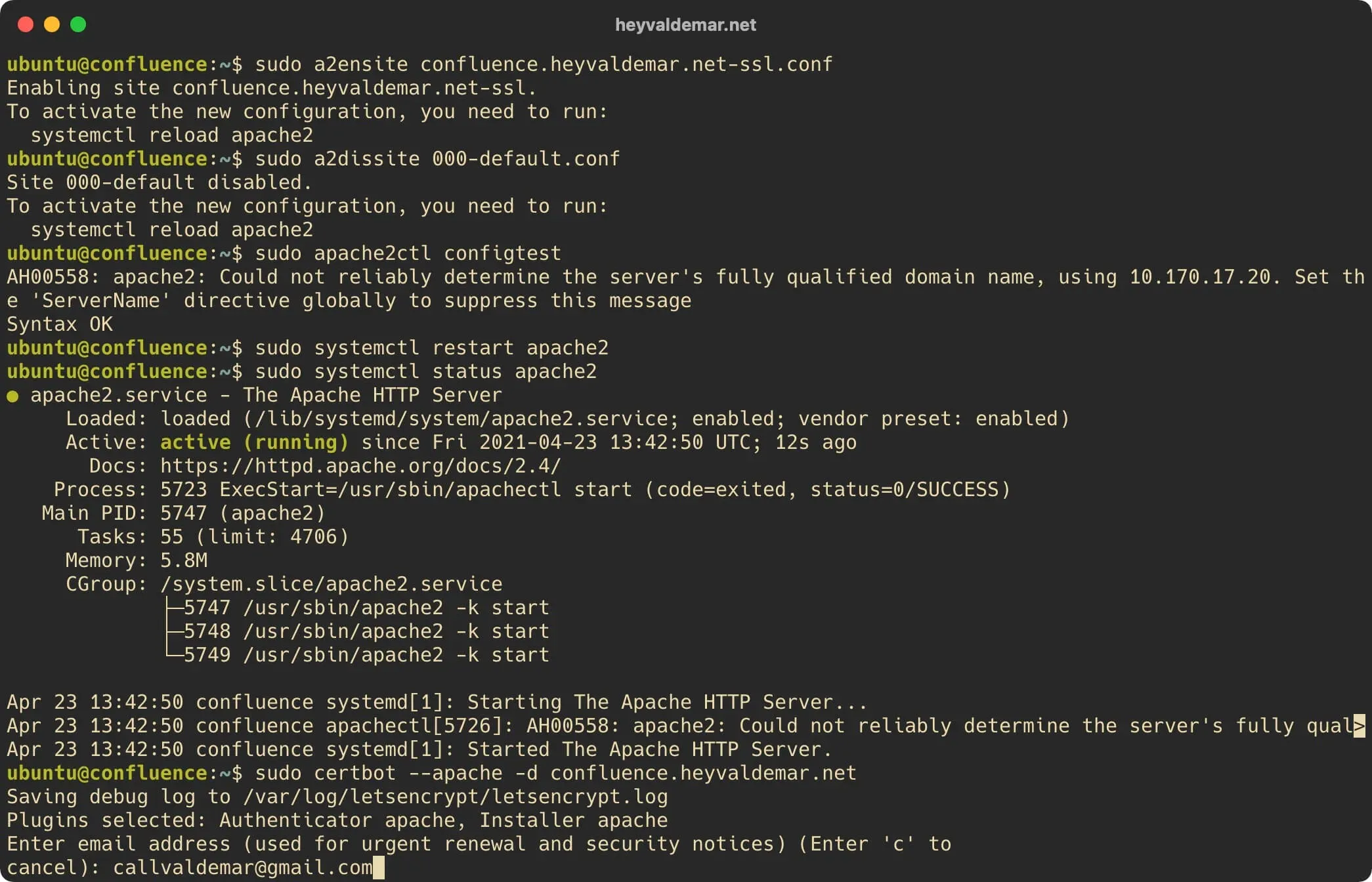 Install Confluence on Ubuntu Server - Step 18