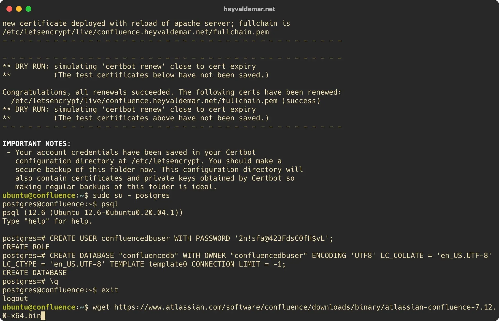 Install Confluence on Ubuntu Server - Step 29