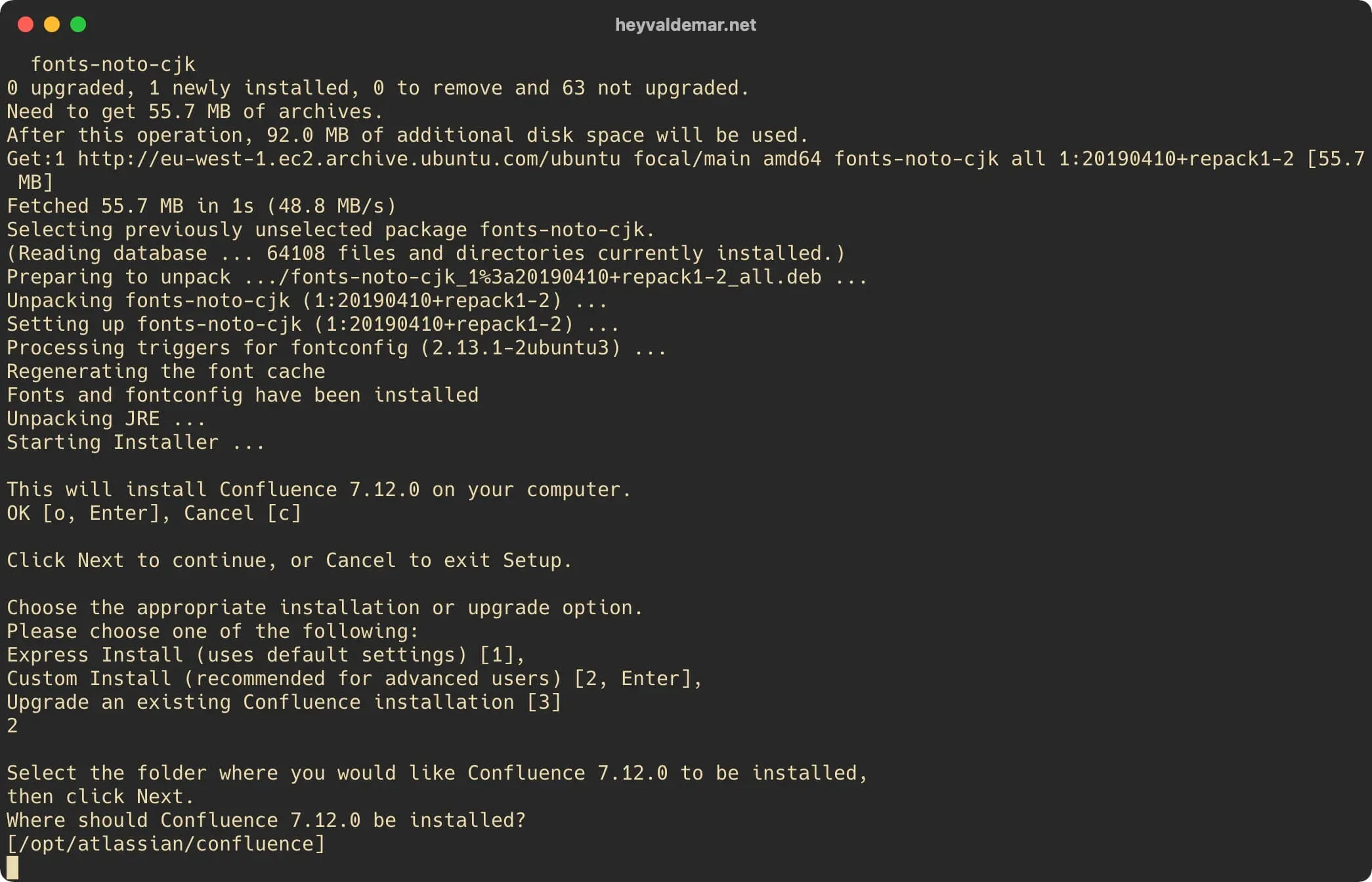 Install Confluence on Ubuntu Server - Step 34