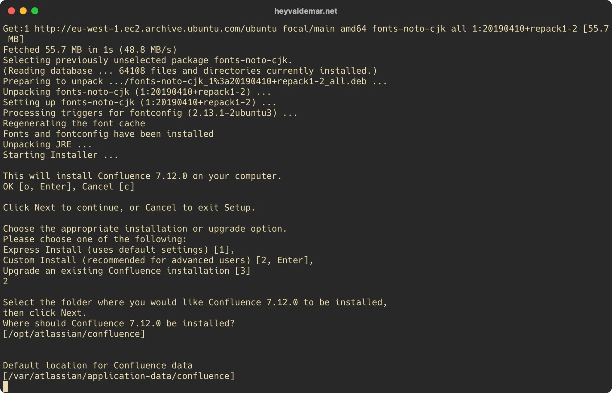 Install Confluence on Ubuntu Server - Step 35