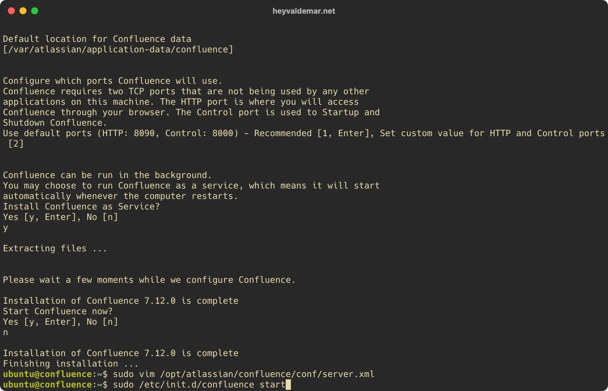 Install Confluence on Ubuntu Server - Step 43