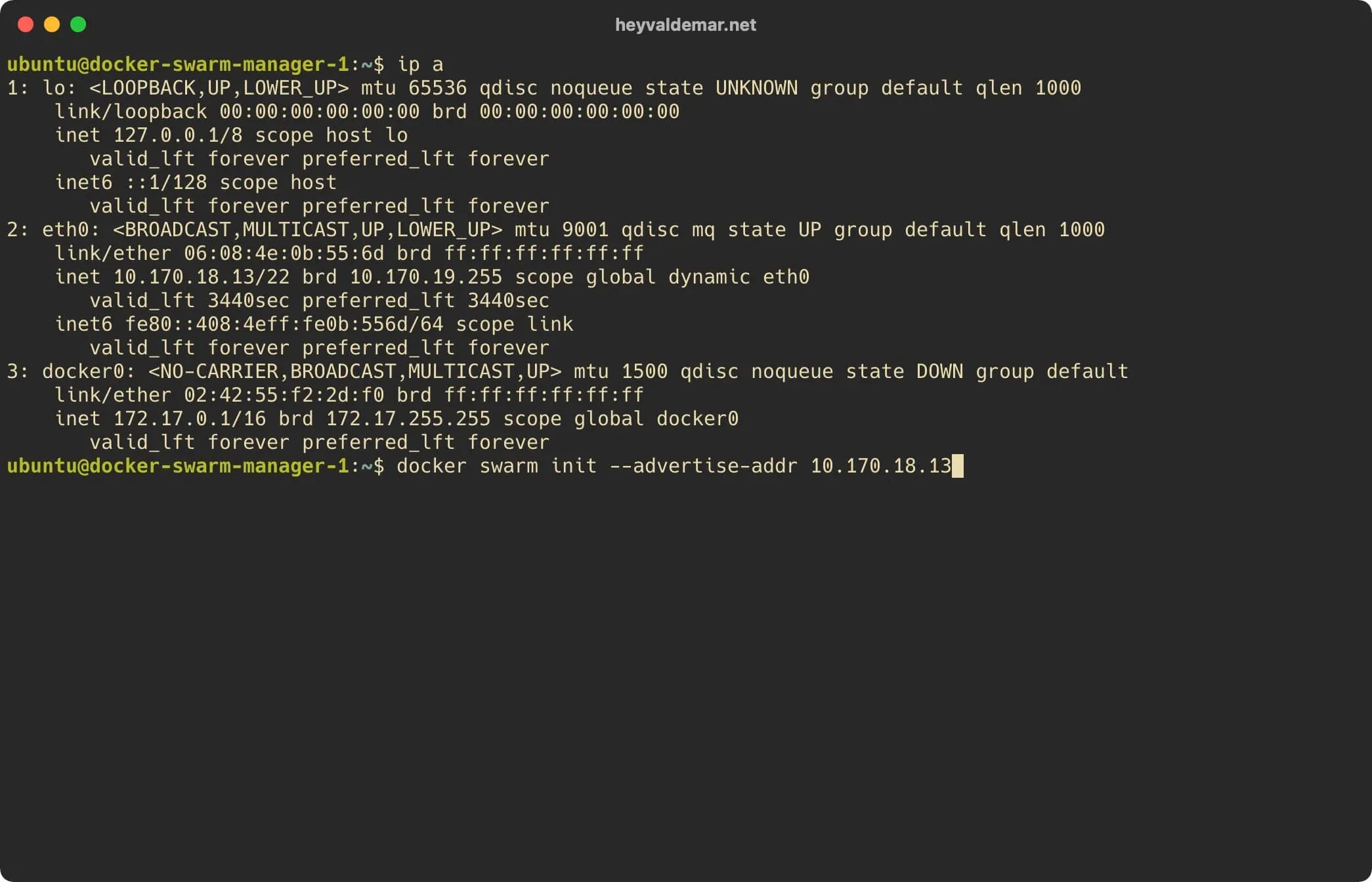 Install Docker Swarm on Ubuntu Server - Step 2