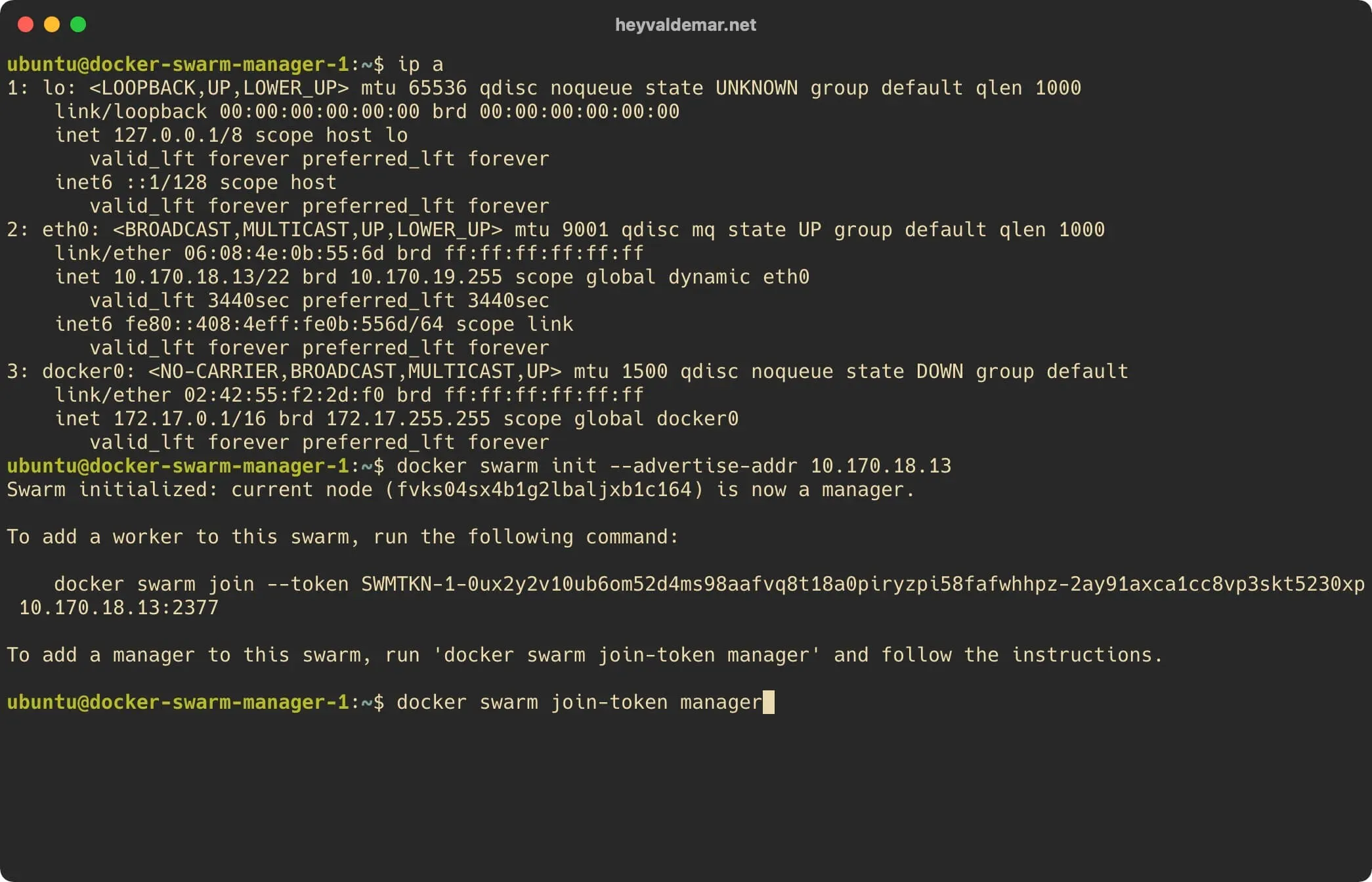 Install Docker Swarm on Ubuntu Server - Step 3
