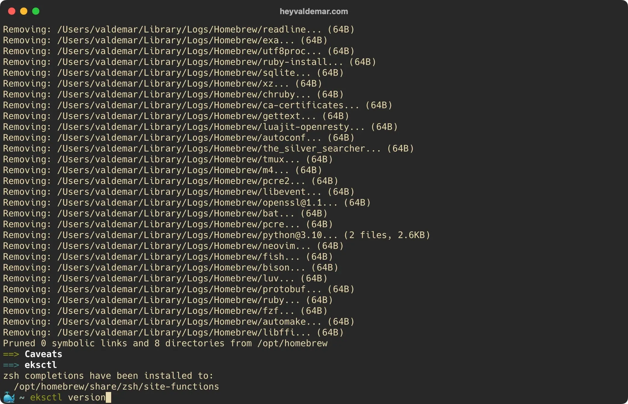 Install eksctl on macOS - Step 3