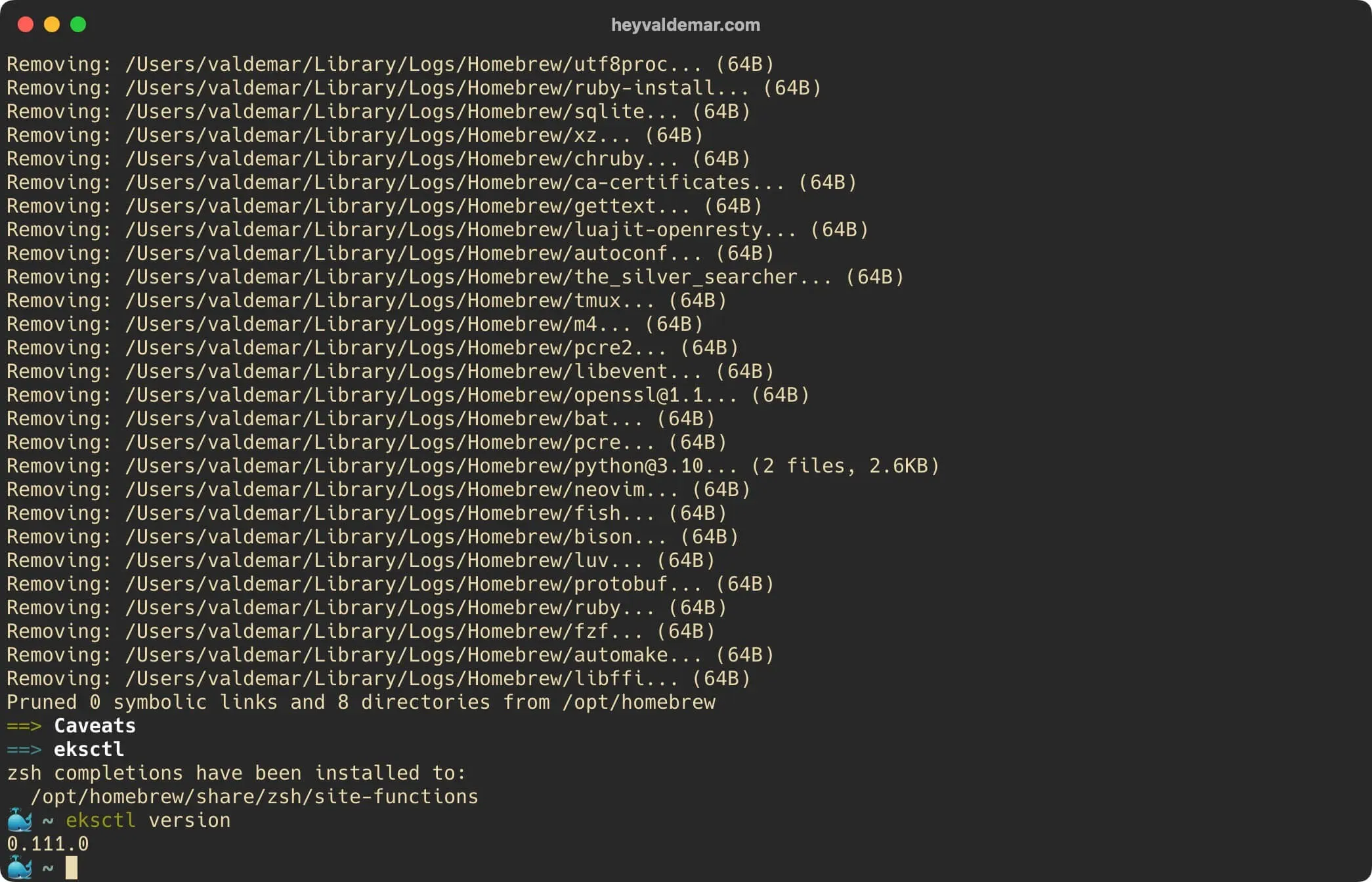 Install eksctl on macOS - Step 4