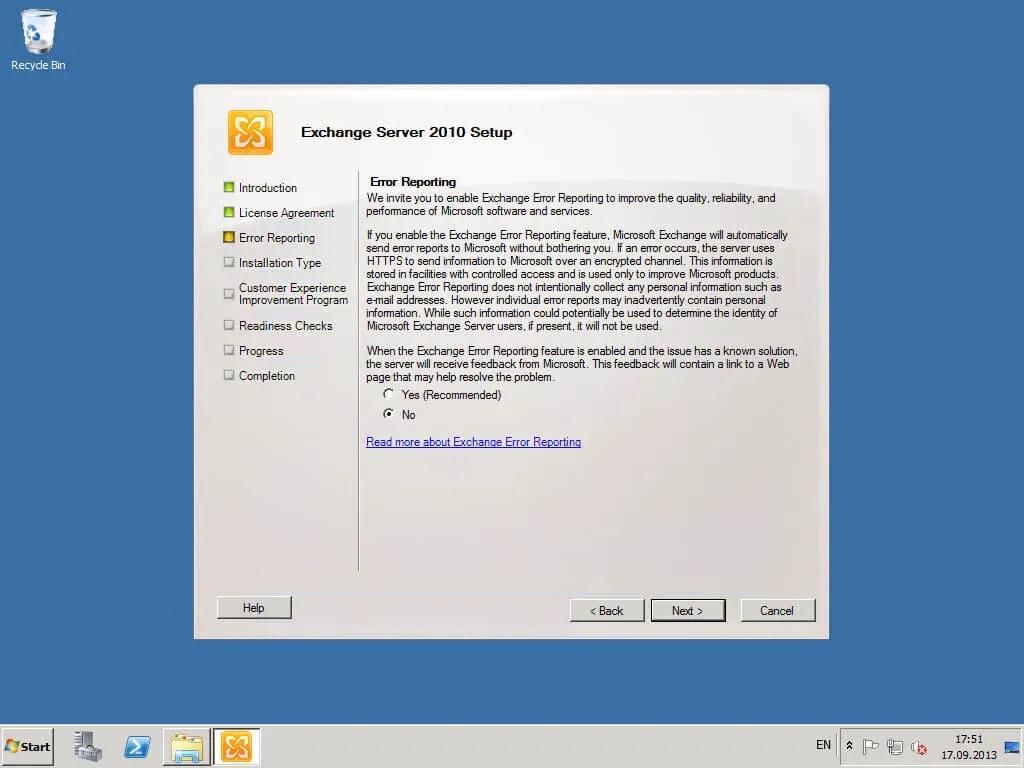 Install Exchange Server 2010 - Step 30