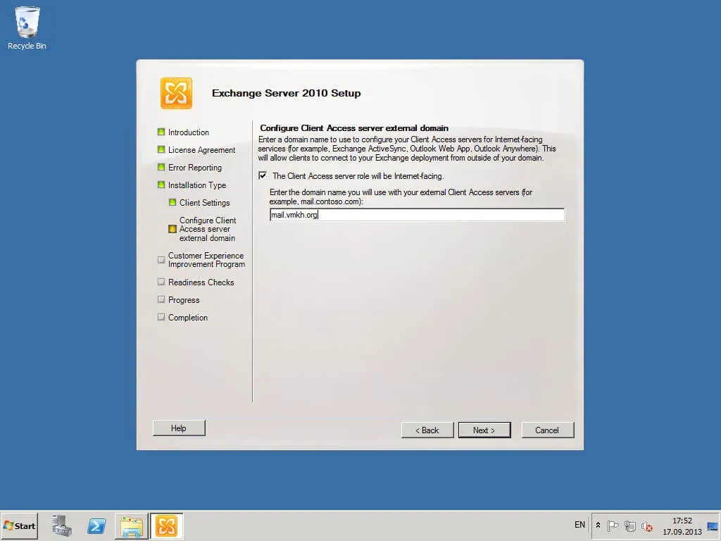 Install Exchange Server 2010 - Step 33