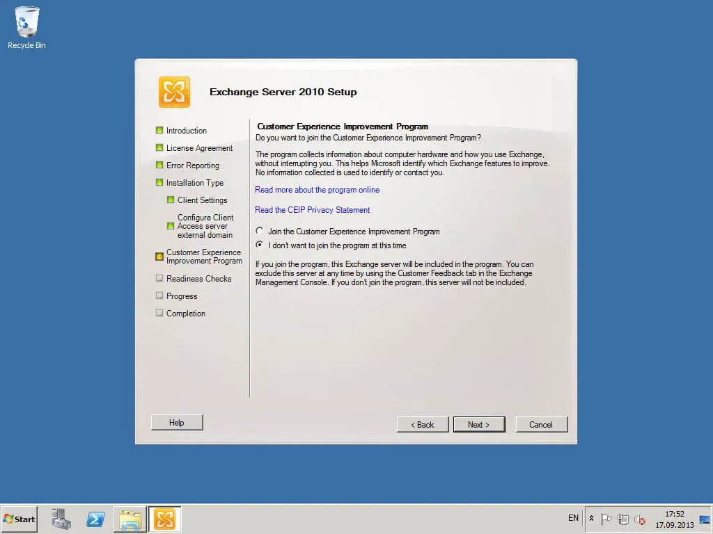 Install Exchange Server 2010 - Step 34