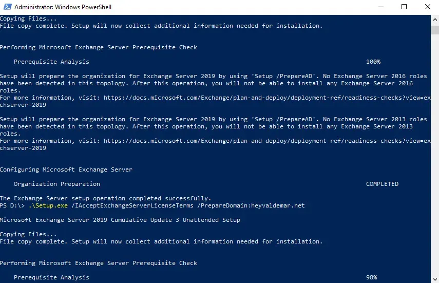 Install Exchange Server 2019 on Windows Server 2019 - Step 34